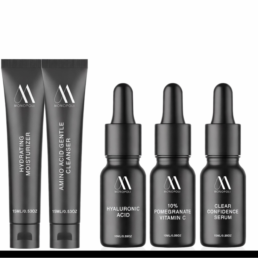 Complete Facial Skin Care Kit with BHA Serum, Vitamin C, Moisturizer & Cleanser